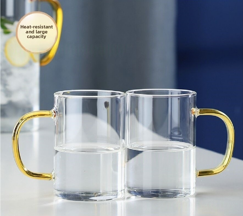 Ensemble de pichets à eau en verre – Verre borosilicate épais de 1 500 ml, résistant à la chaleur et aux chocs, design minimaliste moderne avec tasse assortie (350 ml)_voghion.com
