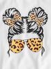Top per ragazze alla moda casual autunnale per ragazze, top con stampa avatar personalizzato carino + pantaloni svasati con stampa leopardata, set di due pezzi_voghion.com
