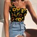 Dámské oblečení Podvazky Vnitřní podvazky Podvazky Dámské svrchní oblečení Rukáv na jedno rameno Slunečnicový vzor Vesta Dámské léto_voghion.com