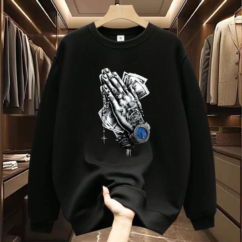 Vīriešu apģērbu džemperis, jauns, apaļš kakla, garām piedurknēm, pavasara un rudens modes vīriešu un sieviešu apģērbs, brīvs apakšējais krekls, iekšējais apģērbs, topi_voghion.com