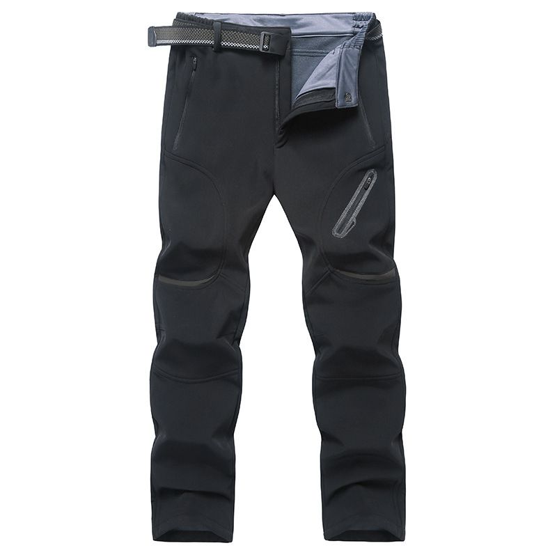 Herrenbekleidung Softshell-Kampfhose mit Fleecefutter, verdickte, winddichte Übergrößen-Wanderhose für den Außenbereich, Radhose_voghion.com