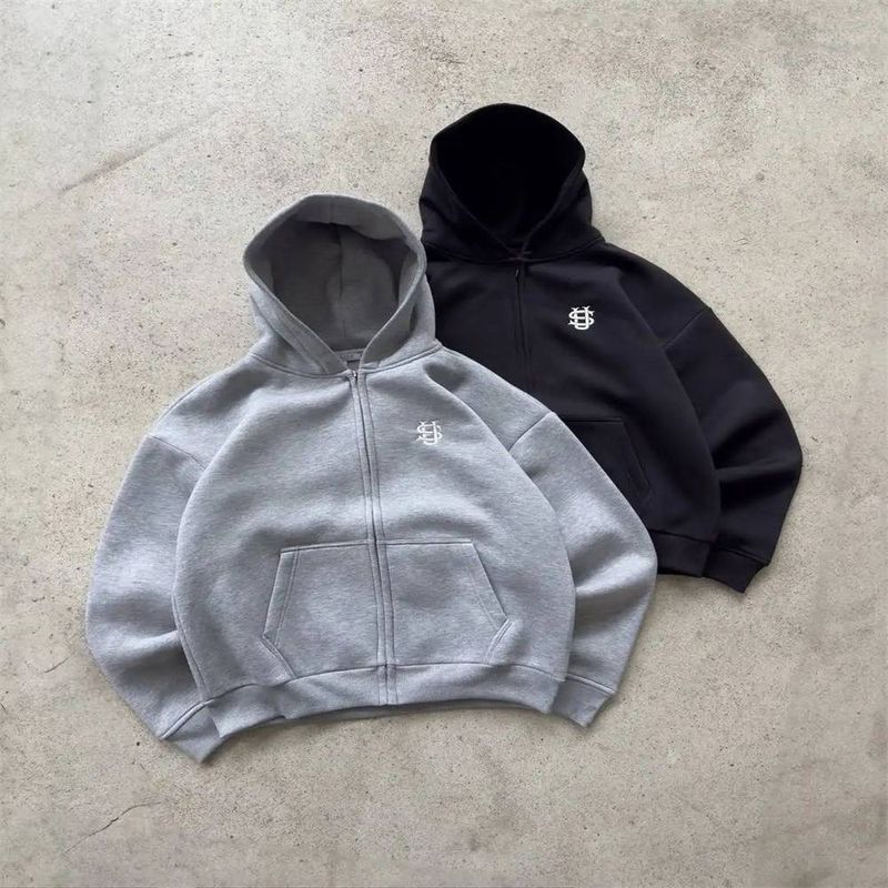 2025 Fashion Tracksuits Women/Men's Long Sleeve Zipper Hooded Sweatshirts + Elastic Waist Sweatpants Embroidery 2 Piece Casual Sport Sets S-3XL_voghion.com