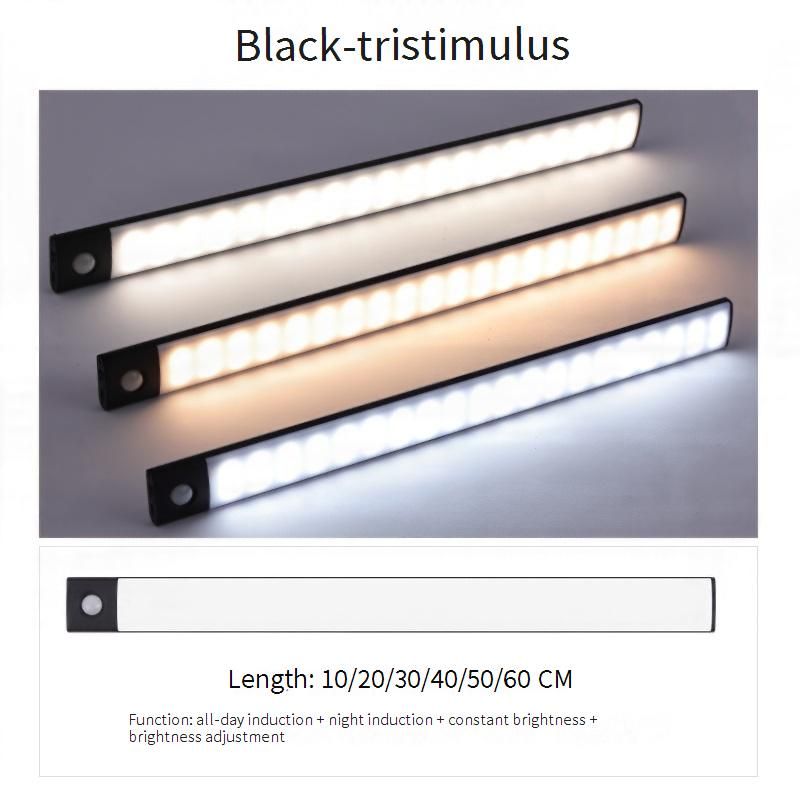 Ultraslanke, slimme, bewegingsgeactiveerde LED-kastverlichting - Magnetische, oplaadbare, 3-kleurige dimbare verlichting voor garderobe, keuken en hal_voghion.com