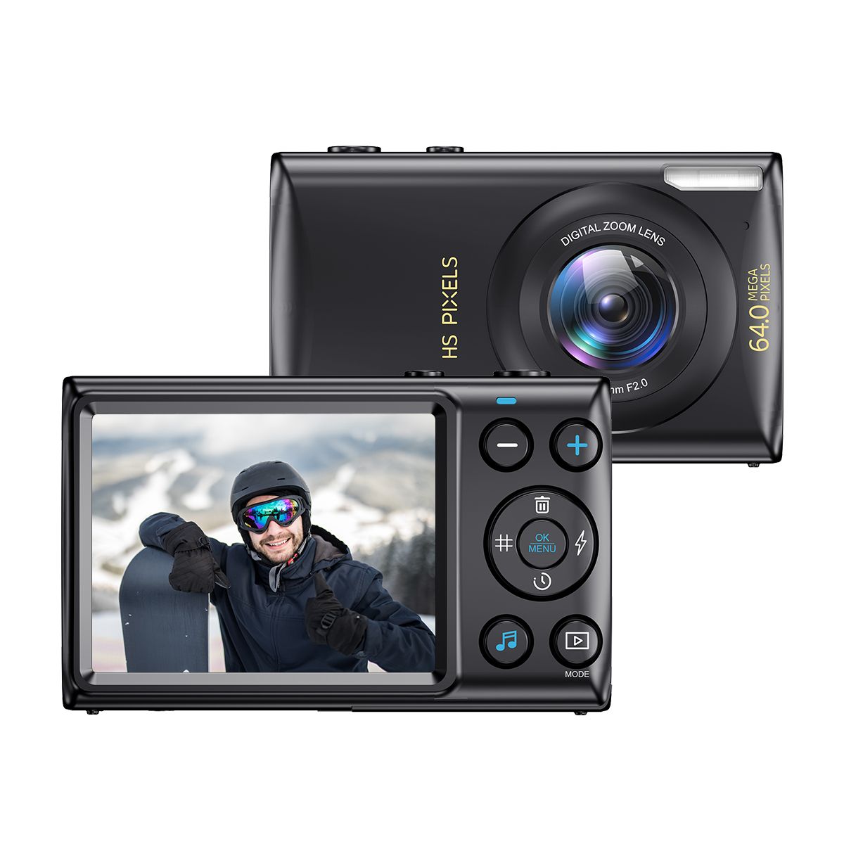 High Definition 4K 64MP 18X Zoom 2.8-inch IPS Screen Photography Digital Camera_voghion.com