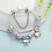 Handmade Floral Robot Heart Charm Bracelet For Women - Adjustable Length, Silver-Plated, Unique Gift For Travel & Celebrations_voghion.com