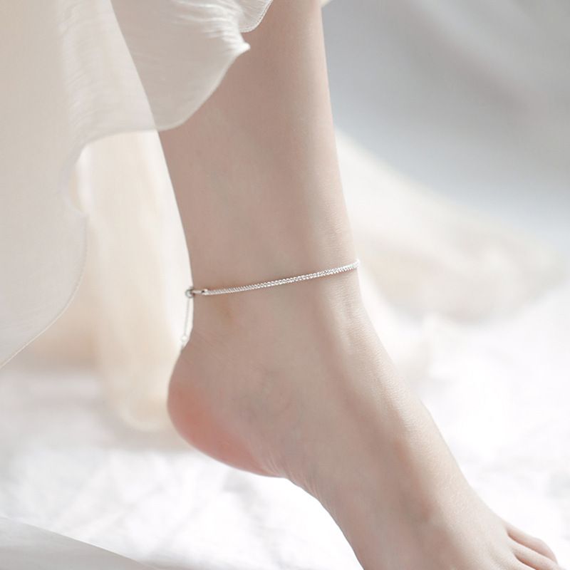 Cavigliera versatile da donna in stile coreano con ciondolo a forma di cielo stellato in argento, design semplice e di nicchia, senso della personalità_voghion.com