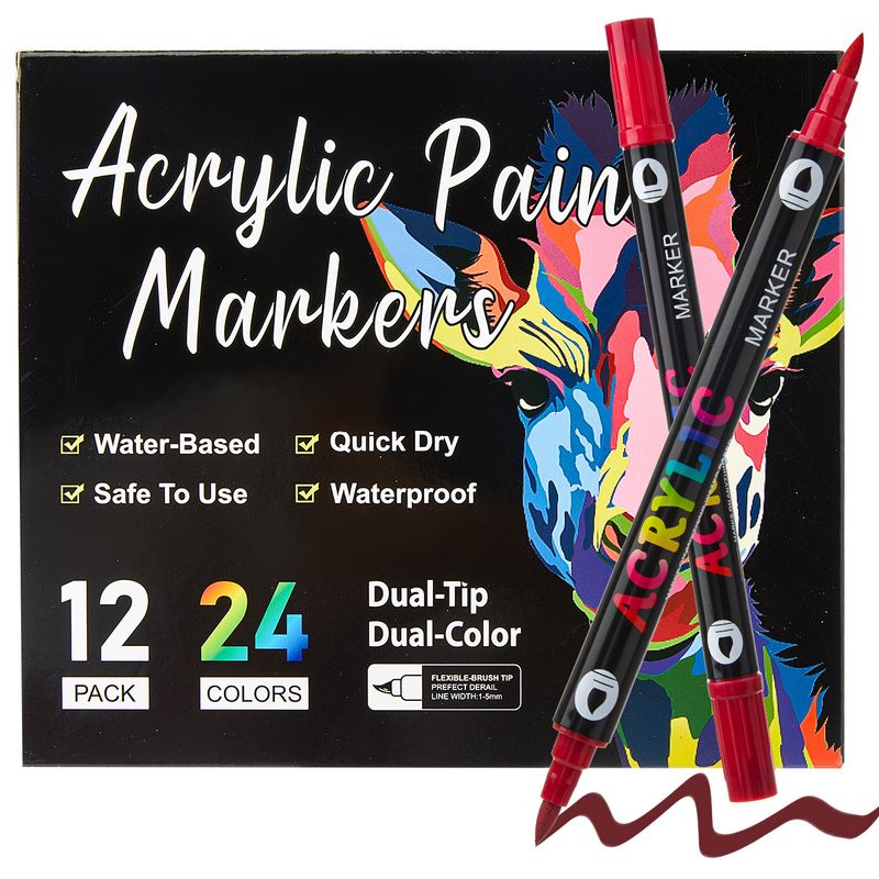 Dual-Tip Acrylic Paint Markers Set - 168 Vibrant Colors, Blendable & Non-Toxic, Perfect For Kids Art, DIY Crafts, And Professional Sketching​_voghion.com