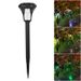 Solar LED Lawn Lights Outdoor Waterproof Garden Landscape Lighting Decorative Pathway Lights, Multi-Sided Black With Colorful Lights_voghion.com