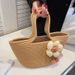 Borsa da viaggio per bambini, borsa da spiaggia, ciondolo portatile con piccolo fiore fatto a mano in corda di cotone intrecciata_voghion.com