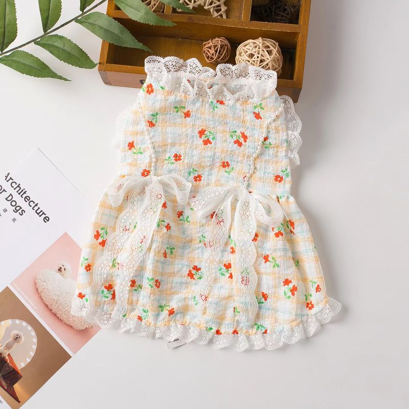 Summer New Thin Mesh Bow Princess For Teddy, Bichon, Chihuahua Small Dogs Cute Lace Dress_voghion.com