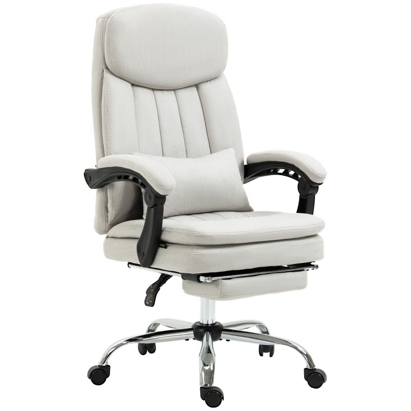 Bürostuhl Mit Massage- Und Heizfunktion, Ergonomisch, Cremeweiß_voghion.com