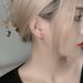 Gu Mao Ning Orecchini corti asimmetrici a forma di cuore per donna Stile coreano Ins Personalità della moda Hip-Hop Cuore cavo_voghion.com