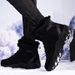 Men's Plus Size 2025 Fall/Winter New Snow Boots, Thickened Warm Cotton-Lined Shoes, Low-Top Boots._voghion.com