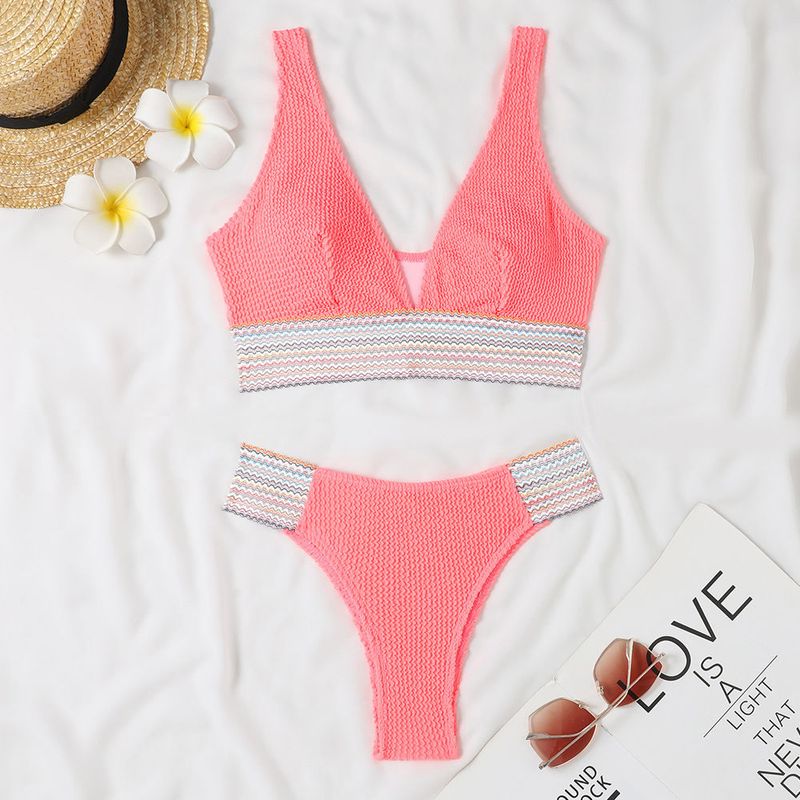 2025 New Sexy High Waist Two-Piece Bikini Women's Swimsuit_voghion.com