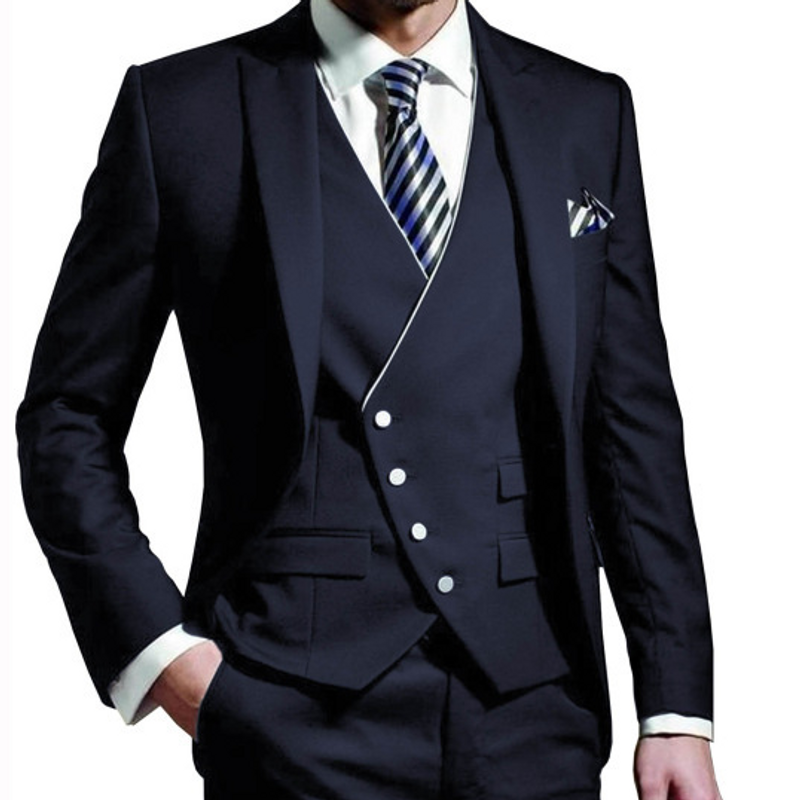 Men's business casual suit men's three-piece groomsman wedding banquet suit_voghion.com
