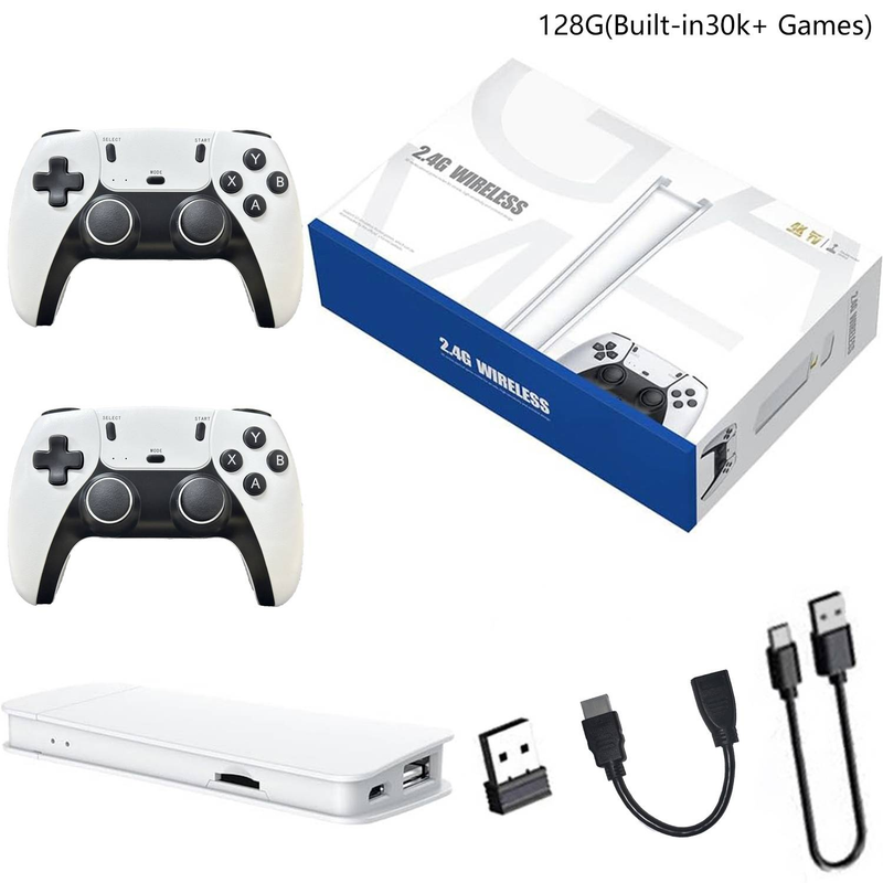 Konsola do gier Retro Game Stick, wyjście HDMI 4K i bezprzewodowy kontroler do gier wideo z 20000+/30000+ gier, konsola do gier Arcade (64 GB/128 GB)_voghion.com