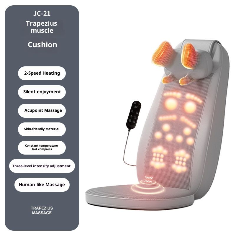 Profesjonalna poduszka masująca z terapią cieplną – 6 węzłów wibracyjnych łagodzących ból szyi, pleców i bioder_voghion.com