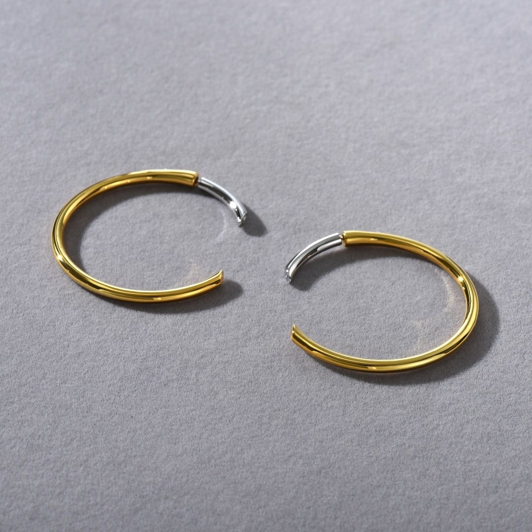 Orecchini a cerchio geometrici da donna con accenti di diamanti, placcati in oro 18 carati e montati in argento Sterling S925 color argento, dichiarazione di moda, da indossare tutti i giorni_voghion.com