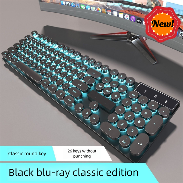 Mouse com fio para computador, tablet, telefone, teclado, universal, mecânico, para jogos, escritório, competitivo, conjunto luminoso_voghion.com