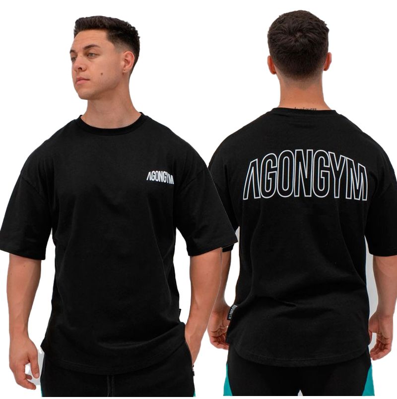 Maglietta da allenamento per la corsa Fiess Agongym, da uomo, in cotone, oversize, a maniche corte, per Fiessstudio._voghion.com