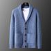 Men’s Slim-Fit Button-Up Knit Cardigan – Korean Style Ribbed Sweater With Moisture-Wicking Fabric ( Fall-to-Winter Layering Essential)_voghion.com