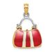 14K & Rhodium 3-D Red Enameled Handbag Opens Charm_voghion.com