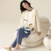 Pajamas for women in spring and autumn, winter pure cotton sleeved cute home clothes, 2023 new set, medium to long_voghion.com