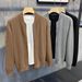 Men's Slim Fit Baseball Jacket Sweater - Lightweight Knit Cardigan With Dual Zipper, Solid Color Casual Pullover For Fall & Winter_voghion.com
