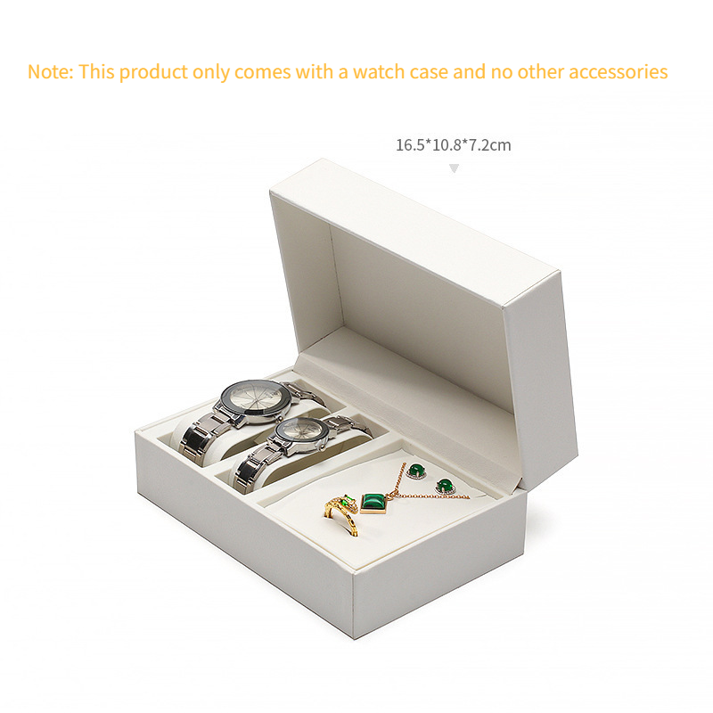 Flip Cover Pu Watch Box Couple Watch Box Watch Necklace Set Gift Box Jewelry Box_voghion.com