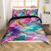 Capa de edredom de penas douradas, capa de edredom de penas arco-íris para berço para meninos e meninas, conjunto de cama com estampa tie-dye, conjunto de cama com tema de vida selvagem e decoração de quarto_voghion.com