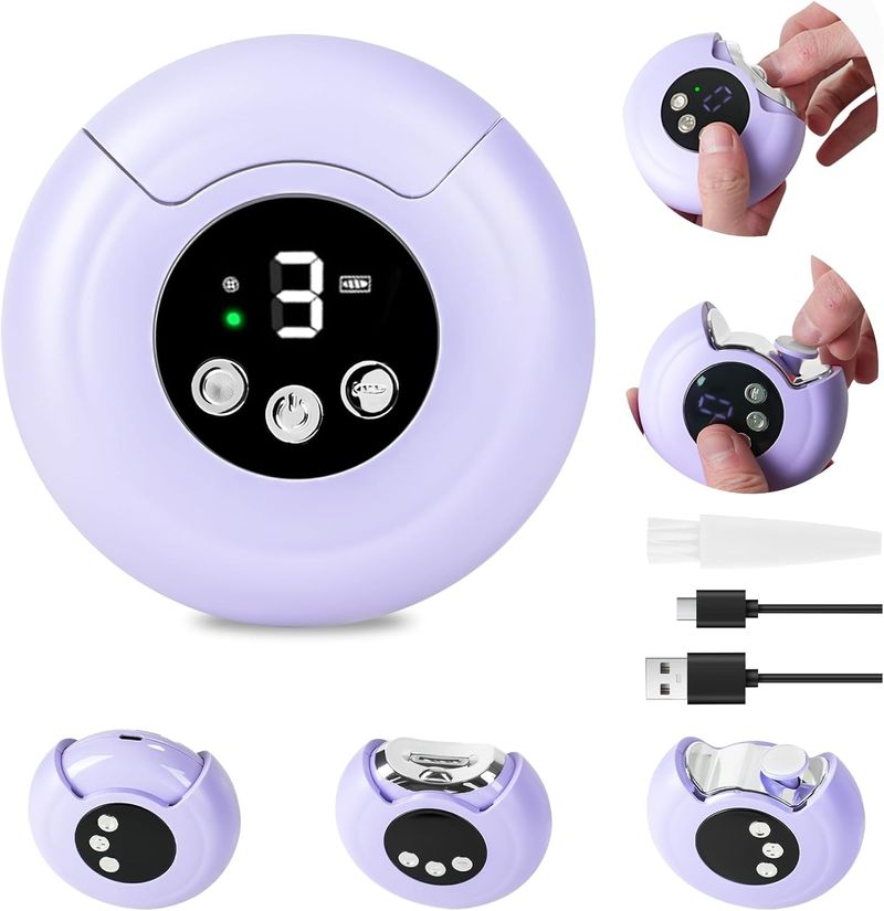 Kit 3 in 1 viola - Lima per unghie per bambini Tagliaunghie a 3 velocità_voghion.com