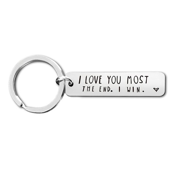 Keychain Pendant I LOVE YOU MORE THE END Valentine's Day Gift Lettering Metal Keychain_voghion.com