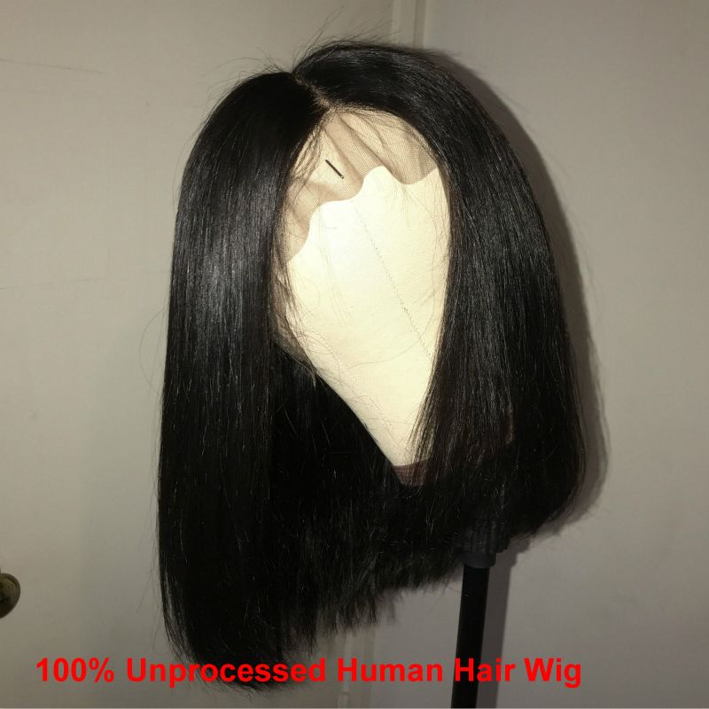 08"-14" Kurze Bob-Perücken mit Schweizer Spitze, Echthaar, brasilianisches Echthaar, weiches Haar, tiefer Scheitel, Lace-Front-Perücken für Frauen_voghion.com