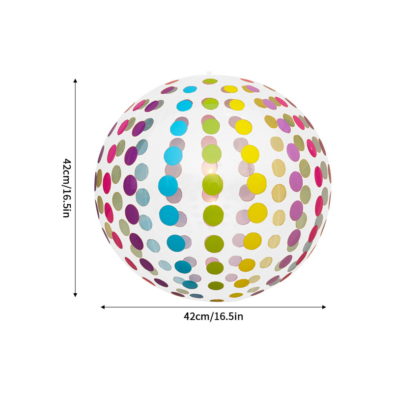 Pallone da spiaggia gonfiabile a pois e strisce arcobaleno - Giocattolo gigante per feste in piscina, giochi acquatici estivi all'aperto e attività per bambini_voghion.com
