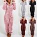 Cozy Fleece-Lined Hooded Onesie Pajamas Set For Family - Soft & Warm Winter Sleepwear, Available In Multiple Colors & Sizes (S-5XL)_voghion.com