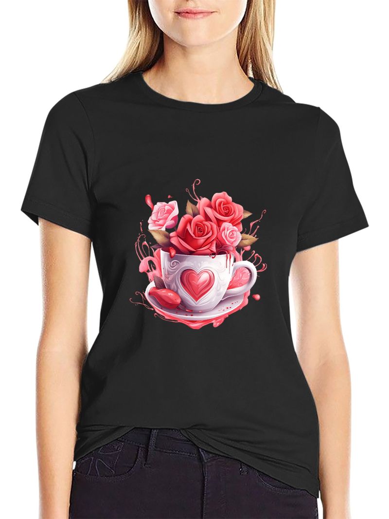 Forår og sommer Europæiske og amerikanske kvinders nye dame-afslappet mode løse toppe trykte dame-T-shirts_voghion.com