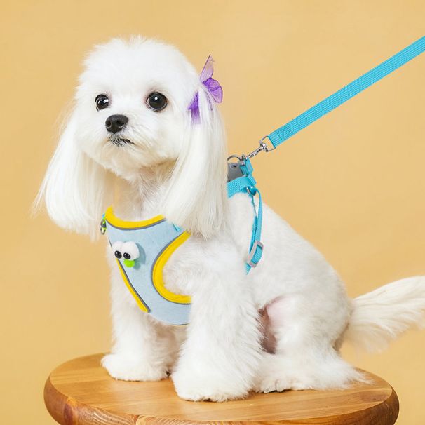Pet Supplies Cartoon Big Eye Teddy Bichon Vest Style Small Walking Leash Puppy Chest Harness Dog_voghion.com
