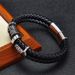 【Neu eingetroffen】 Handgefertigtes trendiges Herrenarmband aus Leder in Farbblock-Optik mit Wikingerperlen_voghion.com