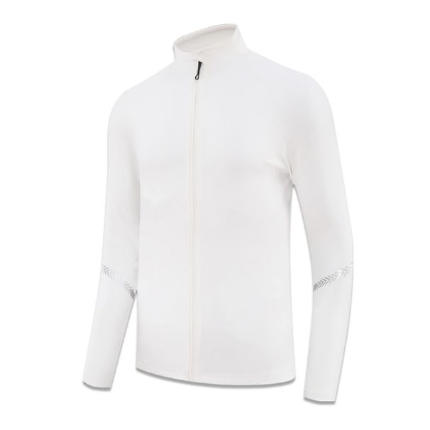 FiveHappyiness Men's Spring/Autumn Elastic Long-Sleeved Fitness Jacket, Casual Sports Running Stand Collar Zipper Quick-Drying Elastic Top_voghion.com