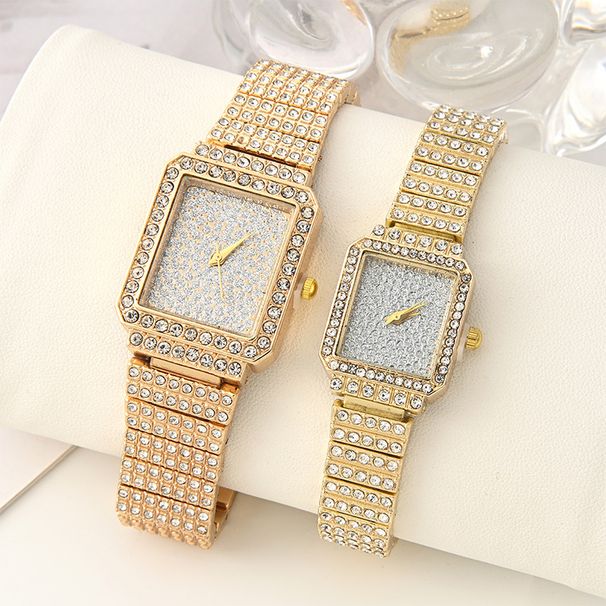 Naisten kellot, kevyt luksuskello, suuri kellotaulu, täynnä timantteja_voghion.com