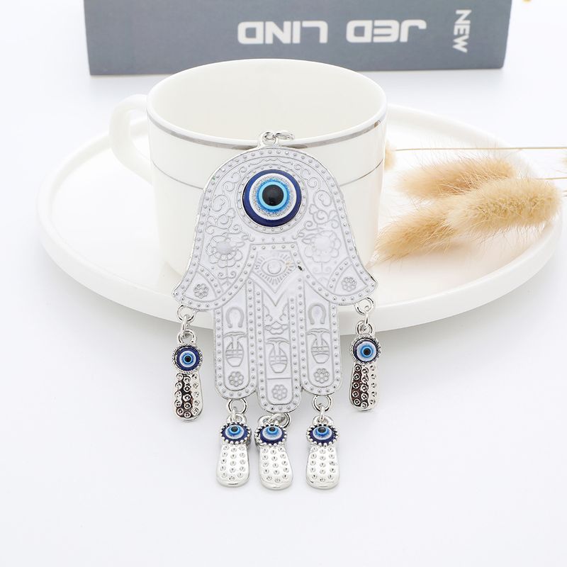 Pingente criativo de bolsa de olho azul, pingente de chaveiro de metal com palma de olho do diabo_voghion.com