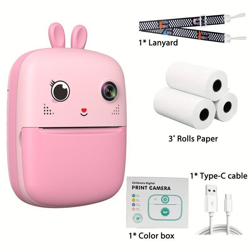 【High Quality】 New Children's Printing 2.4Inch HD Screen Portable Polaroid Instant Camera_voghion.com