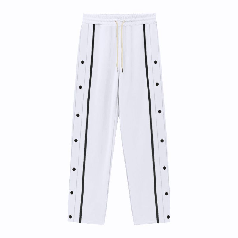 2024 casual sports breasted men's autumn new loose straight drawstring oversized pants_voghion.com