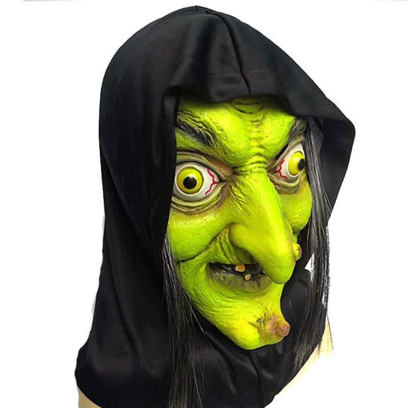 Halloween Flesh Colored Witch Mask Haunted House Escape Room Costume Prank Woman Headgear Character Play Props_voghion.com