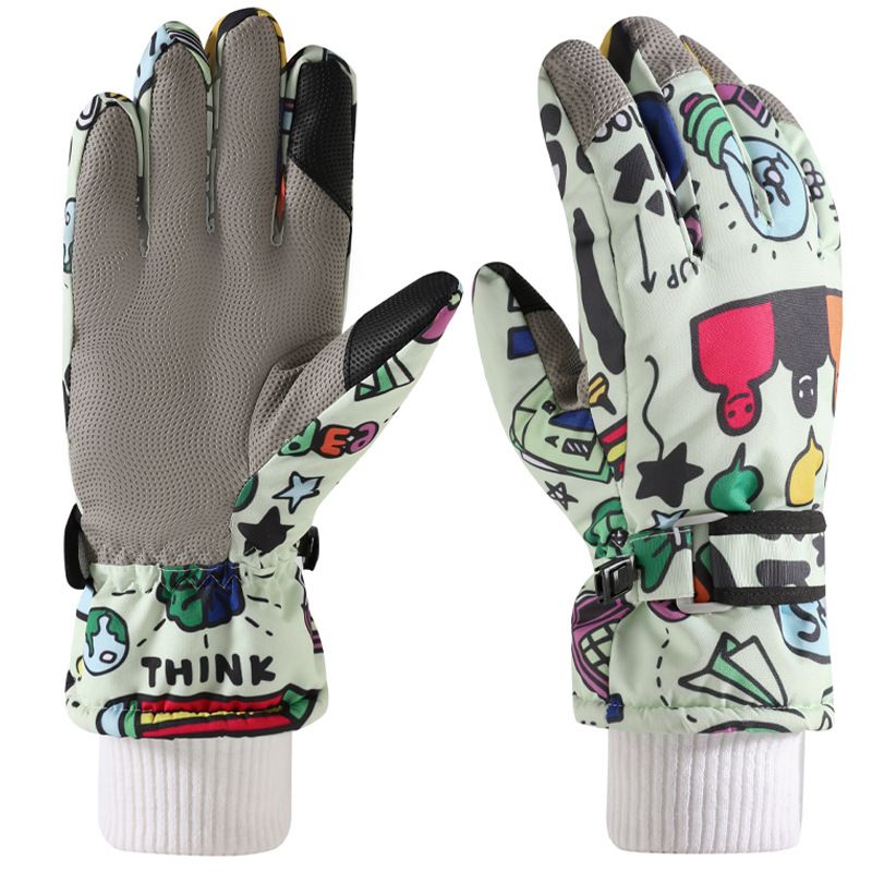 Unisex Graffiti Ski Warm biking Winter gloves_voghion.com