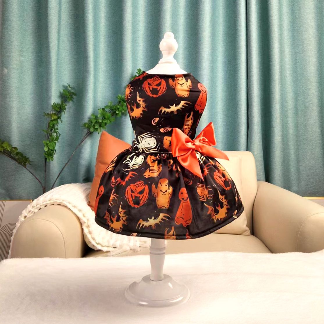 Nuovi vestiti di Halloween più venduti, costume da cane da compagnia con zucca horror in stile giapponese_voghion.com