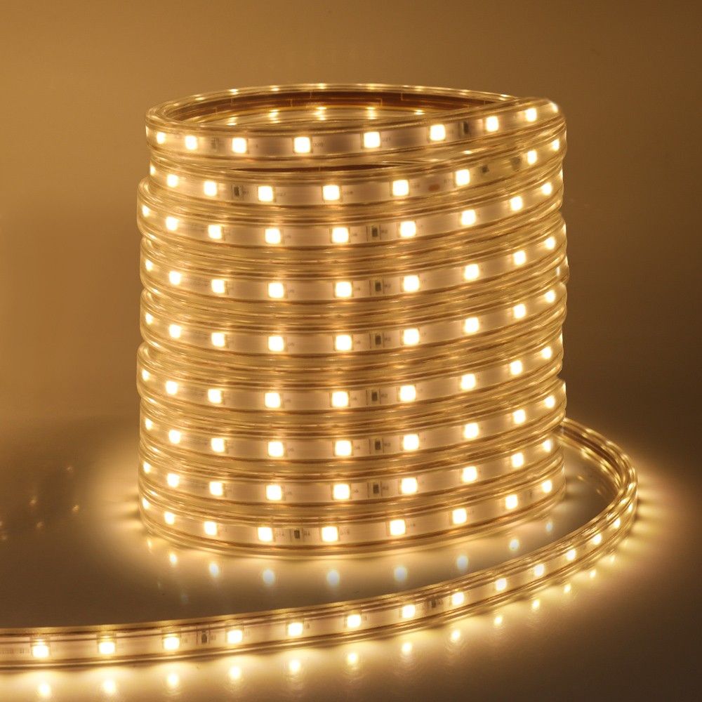 Bande lumineuse LED 220 V RGB 5050 SMD, étanche, pour intérieur et extérieur, prise britannique_voghion.com