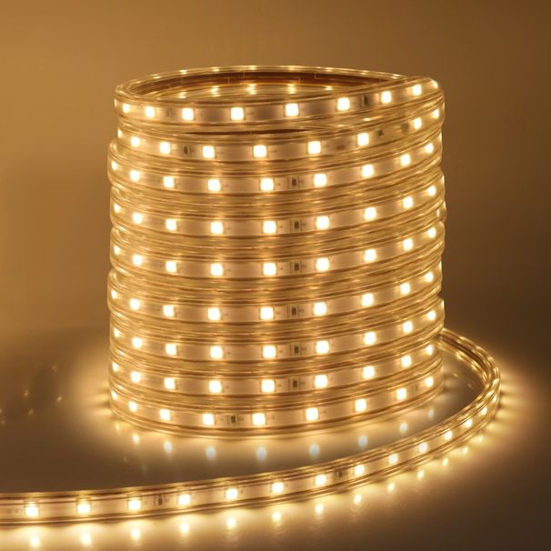 Bande lumineuse LED 220 V RGB 5050 SMD, étanche, pour intérieur et extérieur, prise britannique_voghion.com