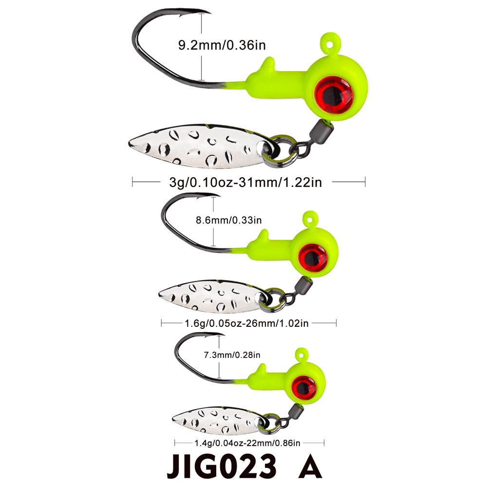 Soft Bait Weighted Lead Head With Swivel Spinner Anti-Hooking Lure 1.4g 1.6g 3g JIG Hook_voghion.com