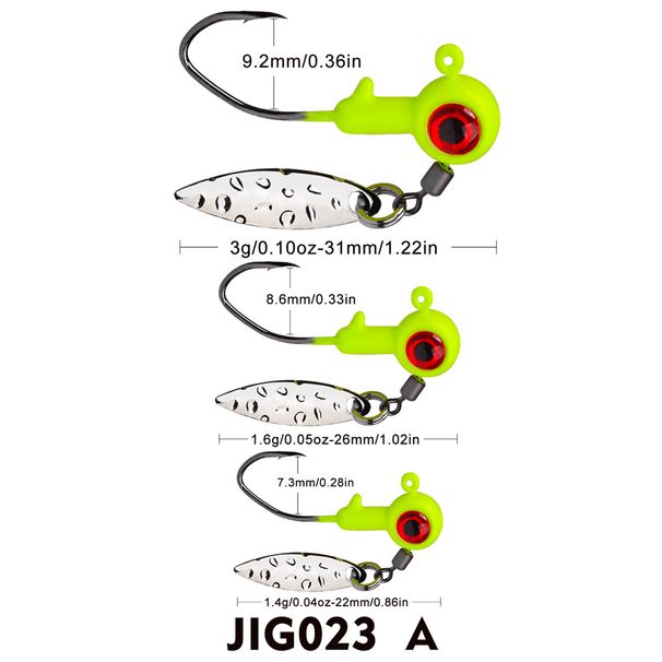 Soft Bait Weighted Lead Head With Swivel Spinner Anti-Hooking Lure 1.4g 1.6g 3g JIG Hook_voghion.com